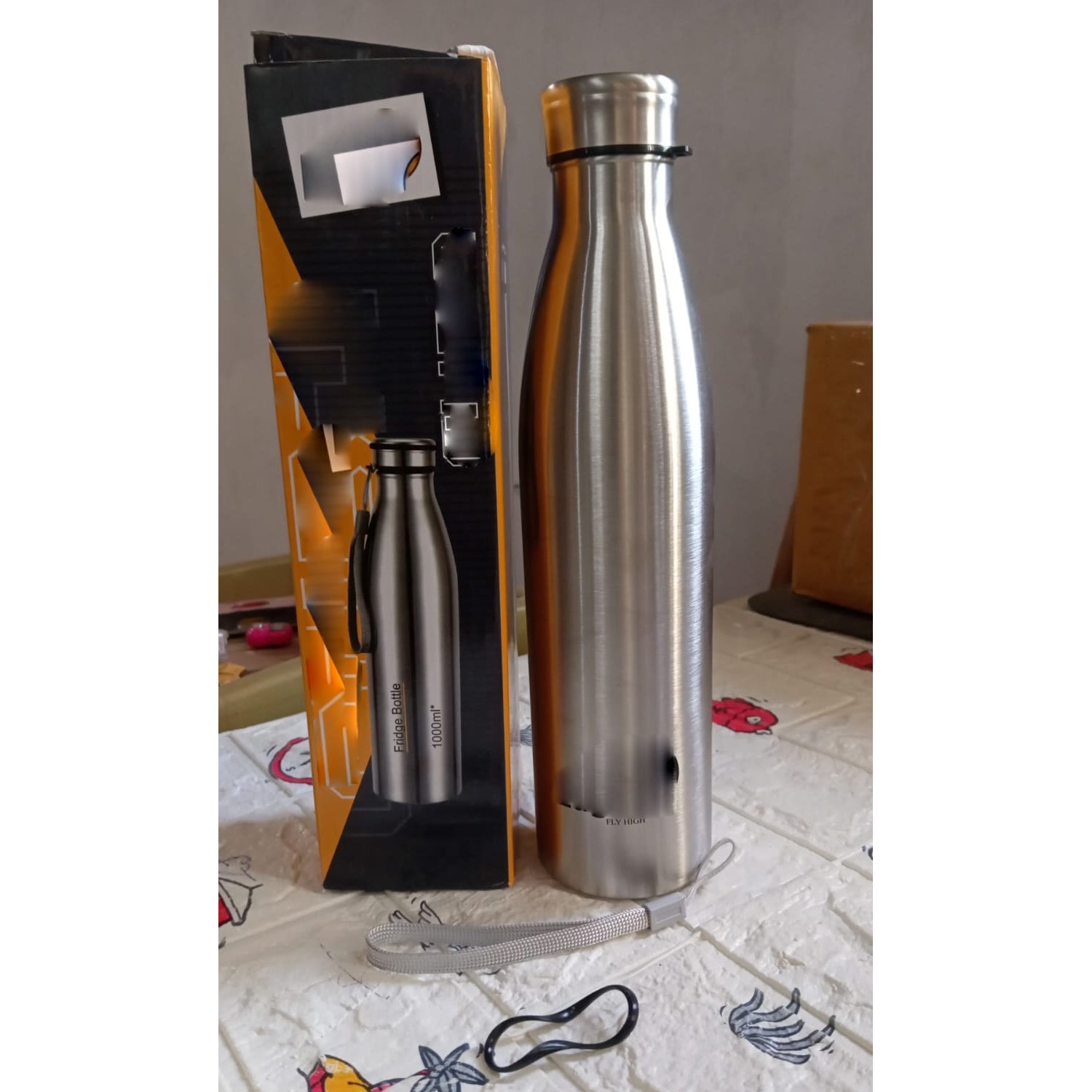 6857  Water Bottle for Office, Thermal Flask, Stainless Steel Water Bottles, Fridge Water Bottle, Hot & Cold Drinks, BPA Free, Leakproof, Portable For office/Gym/School 1000 ML Eshaan Traders