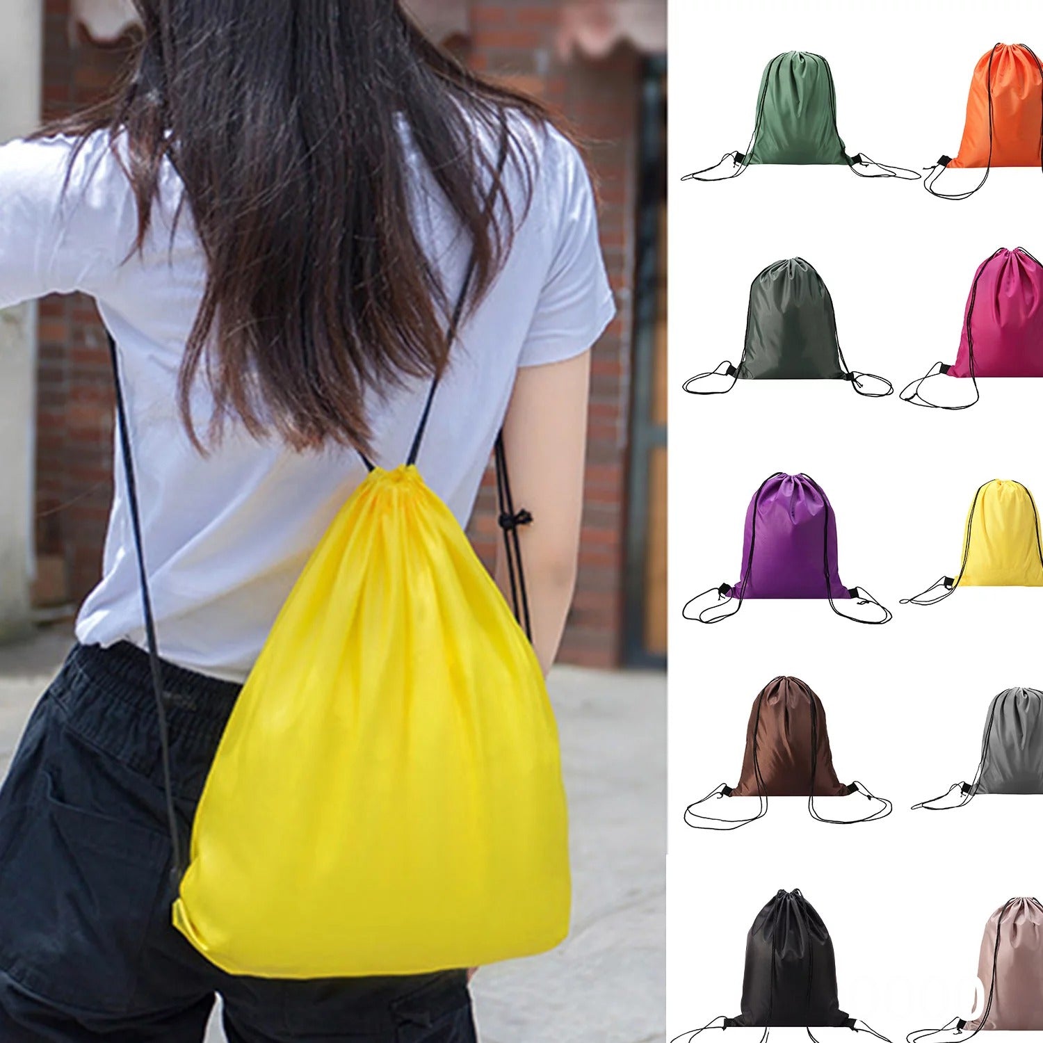 7603 Sport Bag Drawstring Backpack Sports High Quality String Bag Sport Gym Sack pack for Women Men Large Eshaan Traders