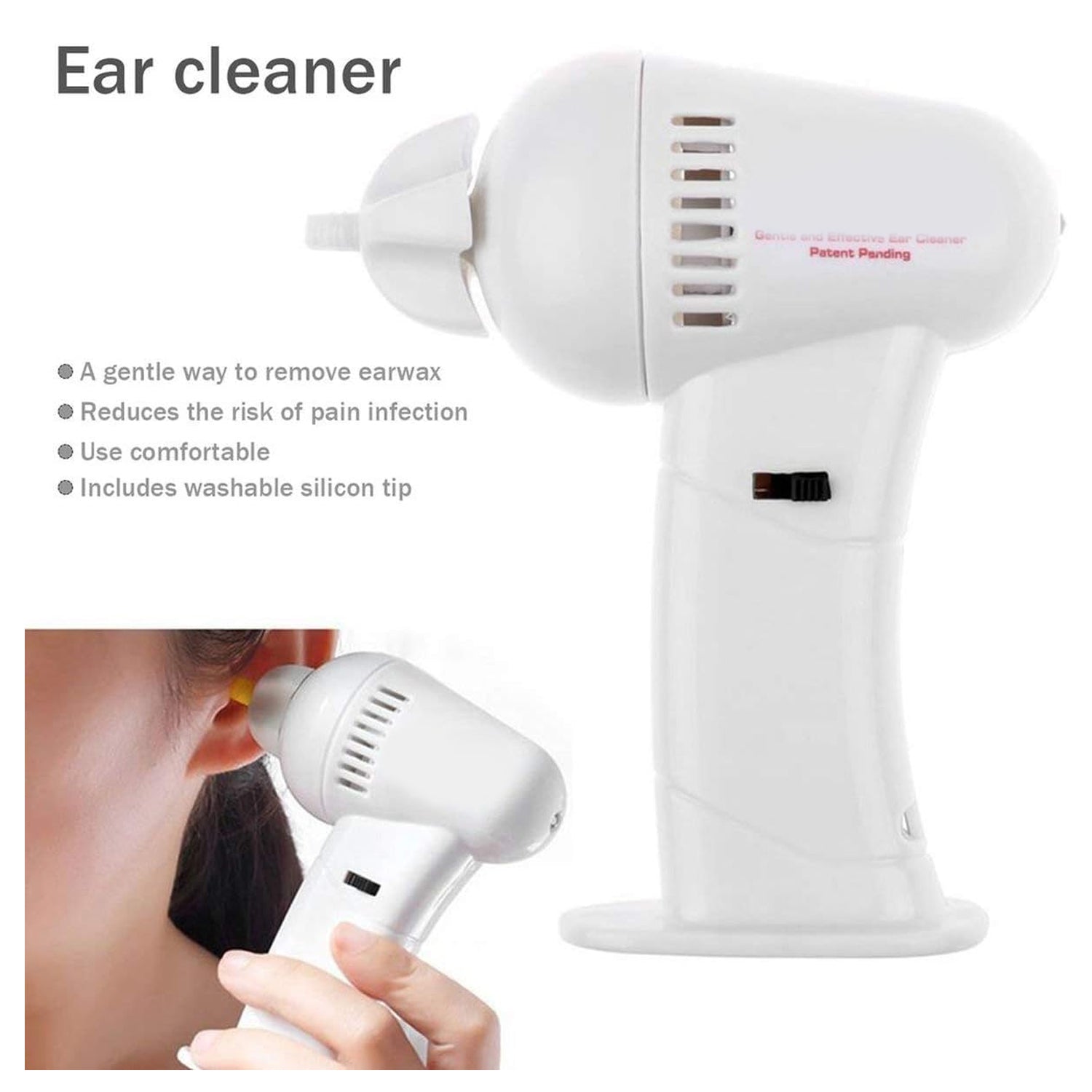 7247 Vacuum Ear Cleaning System Clean Ears Care Removel Tool Earpick Cleaner Vacuum Removal Kit Safe Gentle Hygienic with 8 Silicon Cleaner Clips and Cleaning Brush Eshaan Traders