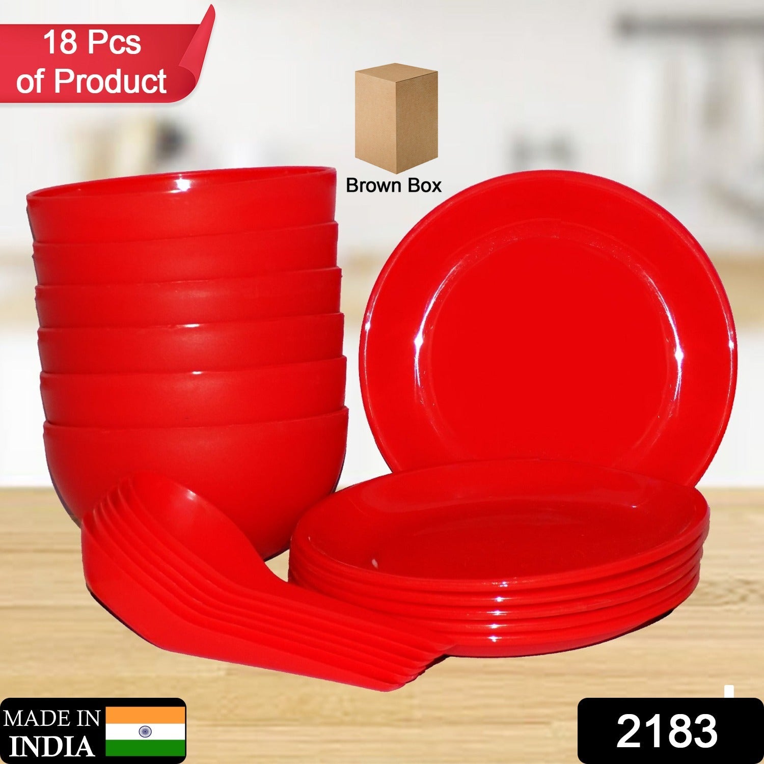 2183 Soup Bowl Set with Spoon and Saucer - 18 pcs Eshaan Traders