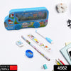 4562  Bus Shape Compass Box for Boys, Kids School Accessories |  Pencil Box  with Wheels for Girls and Kids, String Operated Case Students School Supplies - Stationery Set Organizer Birthday Return Gift for Kids Eshaan Traders