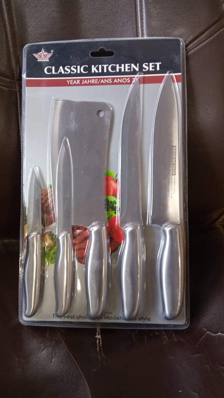 5973 Big Size Professional Sharp Durable Quality Pack of 5 Kitchen Knives Set Basic Kitchen Tools-Stainless Steel Kitchen Gadgets (5 Pc Set) Eshaan Traders