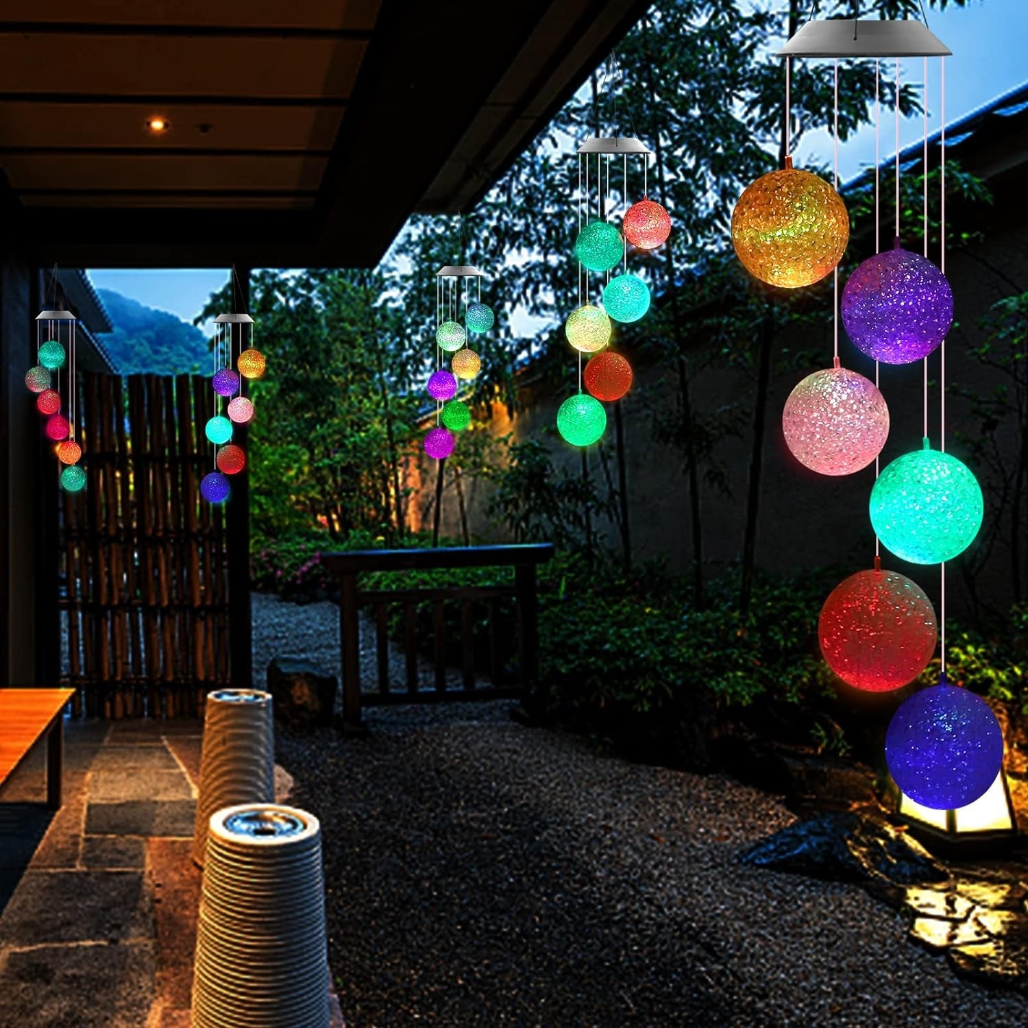 8317L Solar Crystal Ball , Color Changing Solar Powered LED Hanging Light Mobile for Patio Yard Garden Home Outdoor Night Decor, Gifts Eshaan Traders