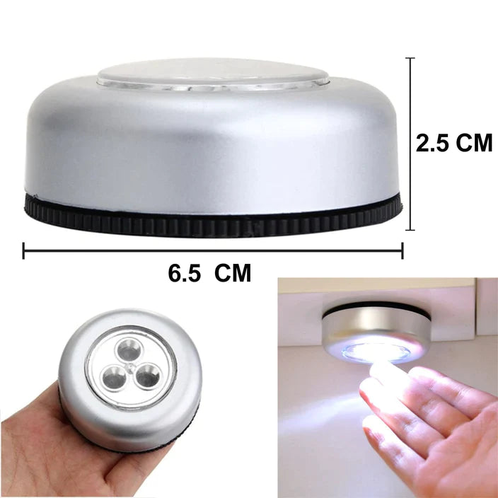 1721L  3 LED CORDLESS STICK TAP WARDROBE TOUCH LIGHT LAMP (1 Pc) Eshaan Traders