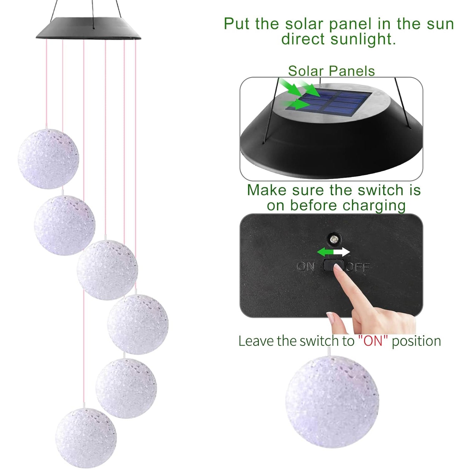 8317L Solar Crystal Ball , Color Changing Solar Powered LED Hanging Light Mobile for Patio Yard Garden Home Outdoor Night Decor, Gifts Eshaan Traders