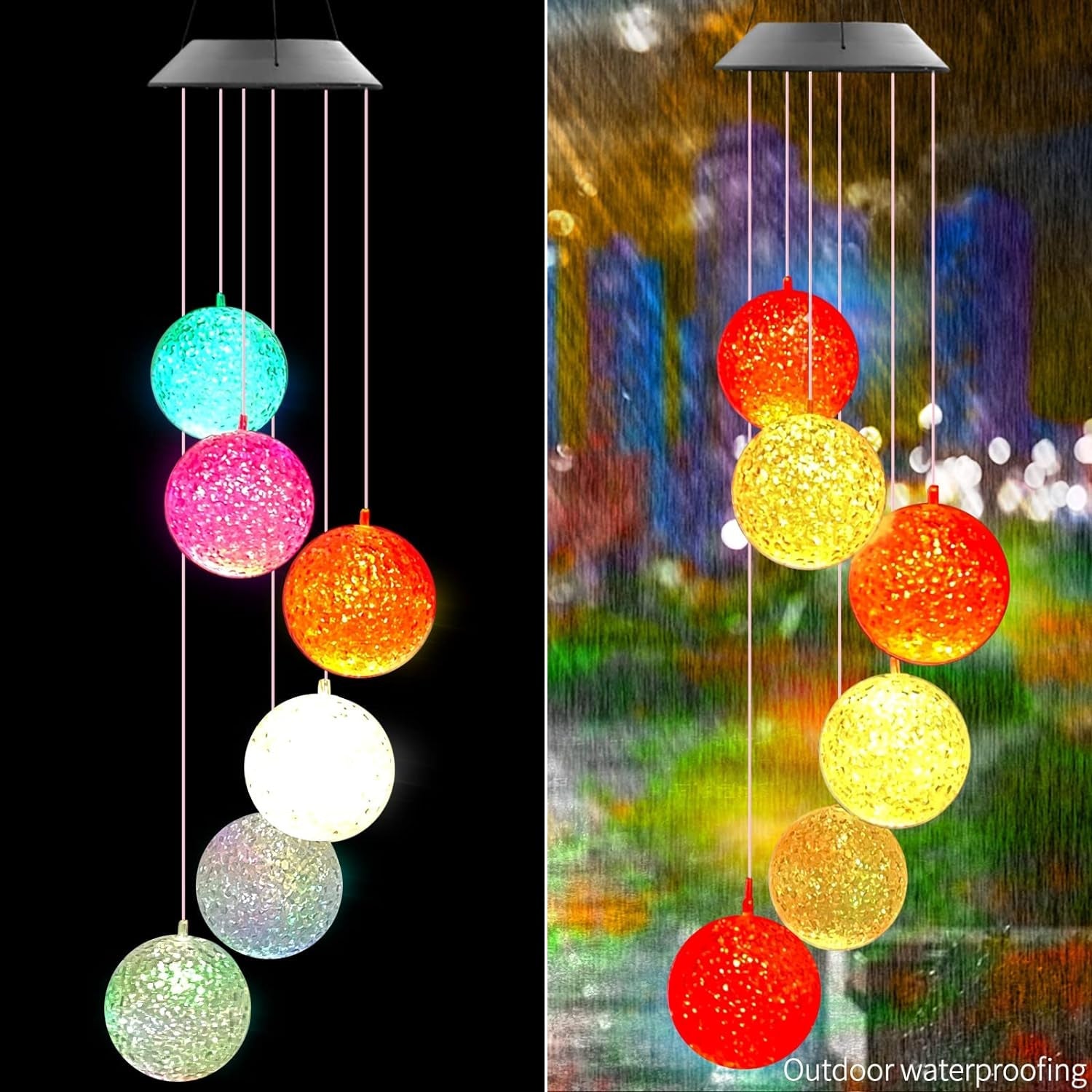 8317L Solar Crystal Ball , Color Changing Solar Powered LED Hanging Light Mobile for Patio Yard Garden Home Outdoor Night Decor, Gifts Eshaan Traders