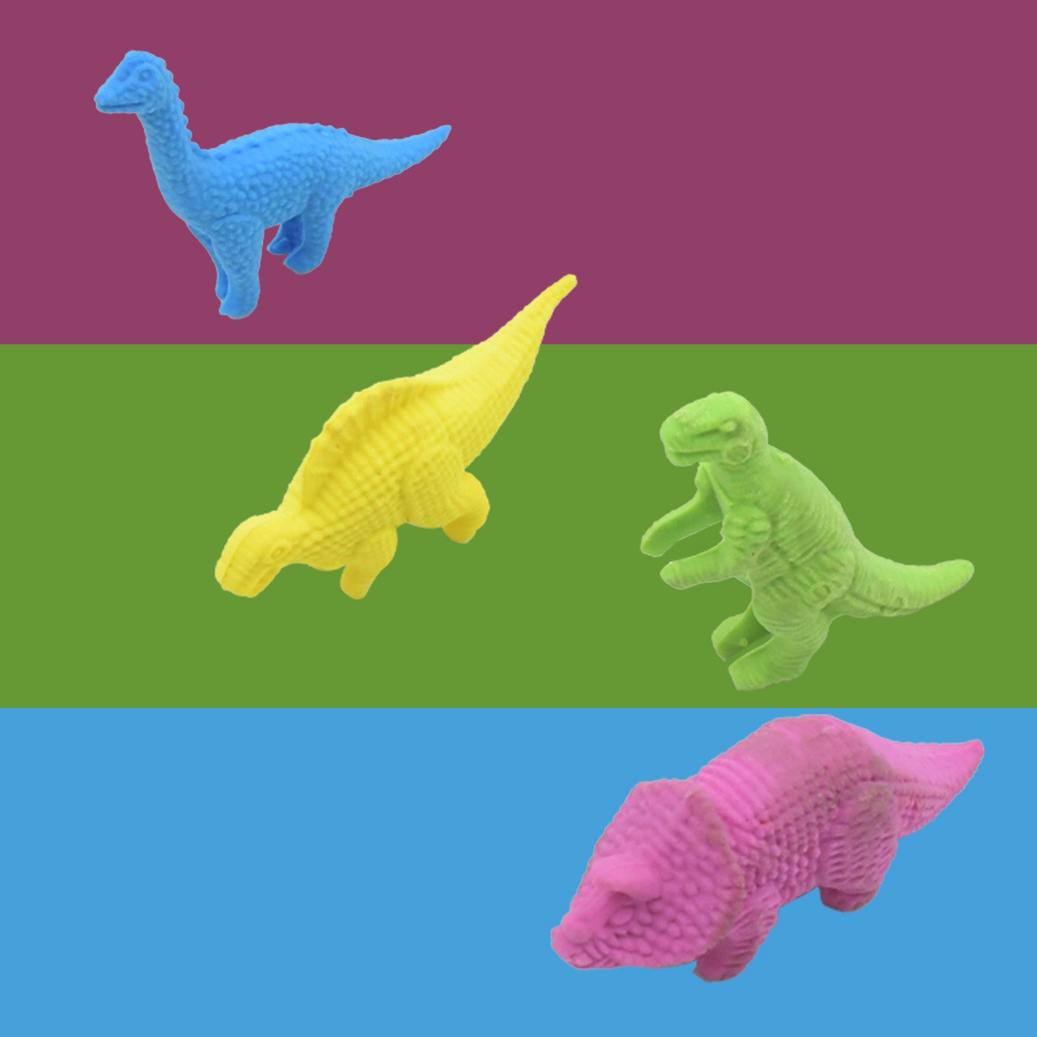 4310 Small Dinosaur Shaped Erasers Animal Erasers for Kids, Dinosaur Erasers Puzzle 3D Eraser, Desk Pets for Students, Soft Non-Dust Stationery Activity Toy, for School Supplies (4 Pc Set) Eshaan Traders