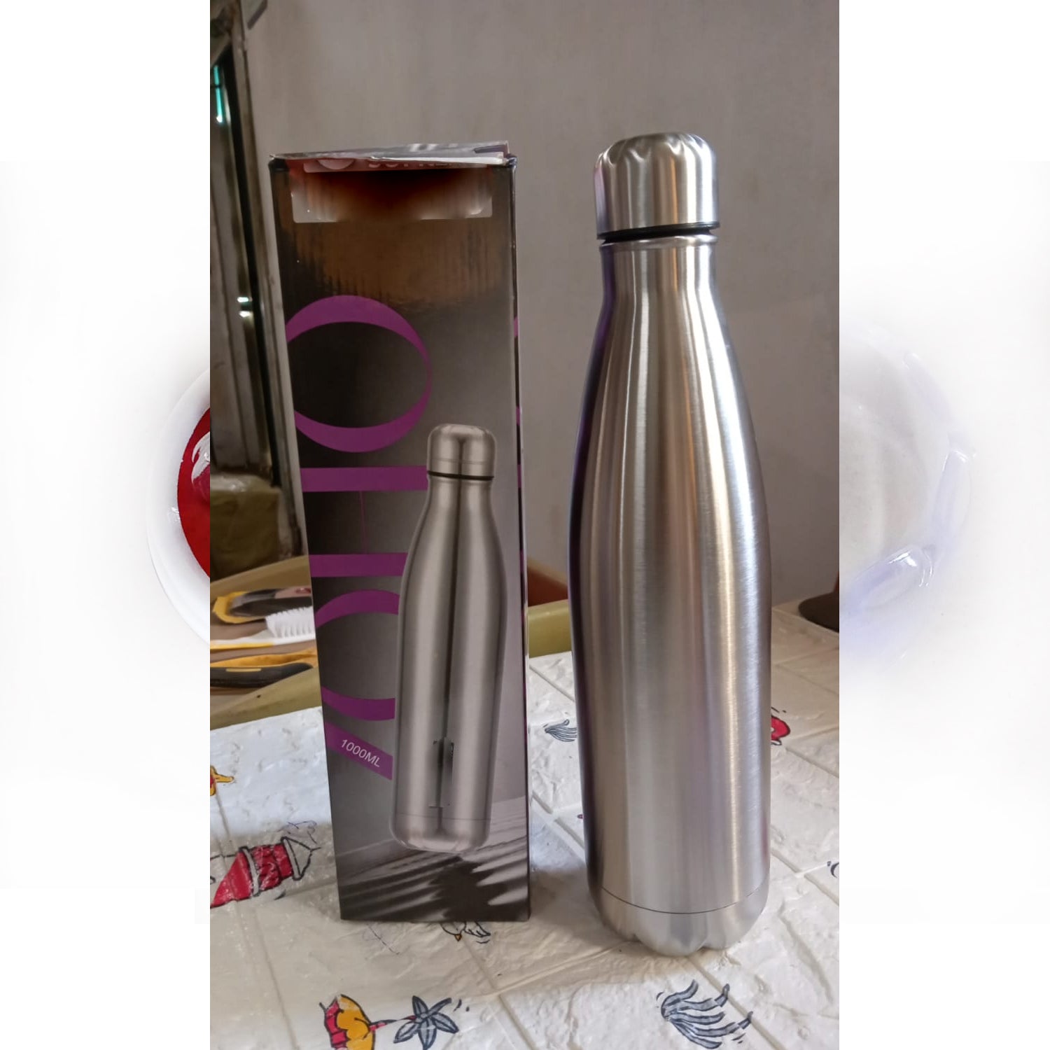 6897 Stainless Steel Water Bottle, Fridge Water Bottle, Stainless Steel Water Bottle Leak Proof, Rust Proof, Cold & Hot Thermos steel Bottle| Leak Proof | Office Bottle | Gym | Home | Kitchen | Hiking | Trekking | Travel Bottle (1000 ml Eshaan Traders