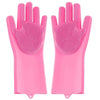 0714 Reusable Silicone Cleaning Brush Scrubber Gloves (Multicolor) Eshaan Traders