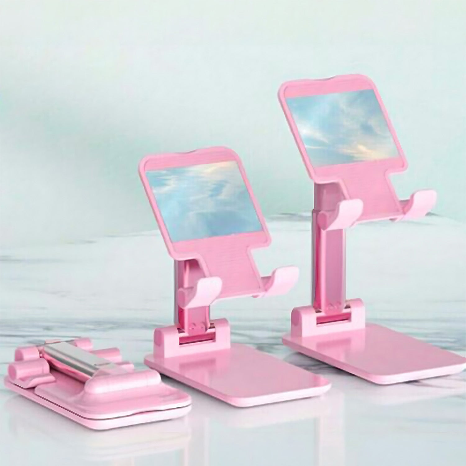 6636A DESKTOP CELL PHONE STAND PHONE HOLDER WITH MIRROR FULL 3-WAY ADJUSTABLE PHONE STAND FOR DESK HEIGHT + ANGLES PERFECT AS DESK ORGANIZERS AND ACCESSORIES Eshaan Traders