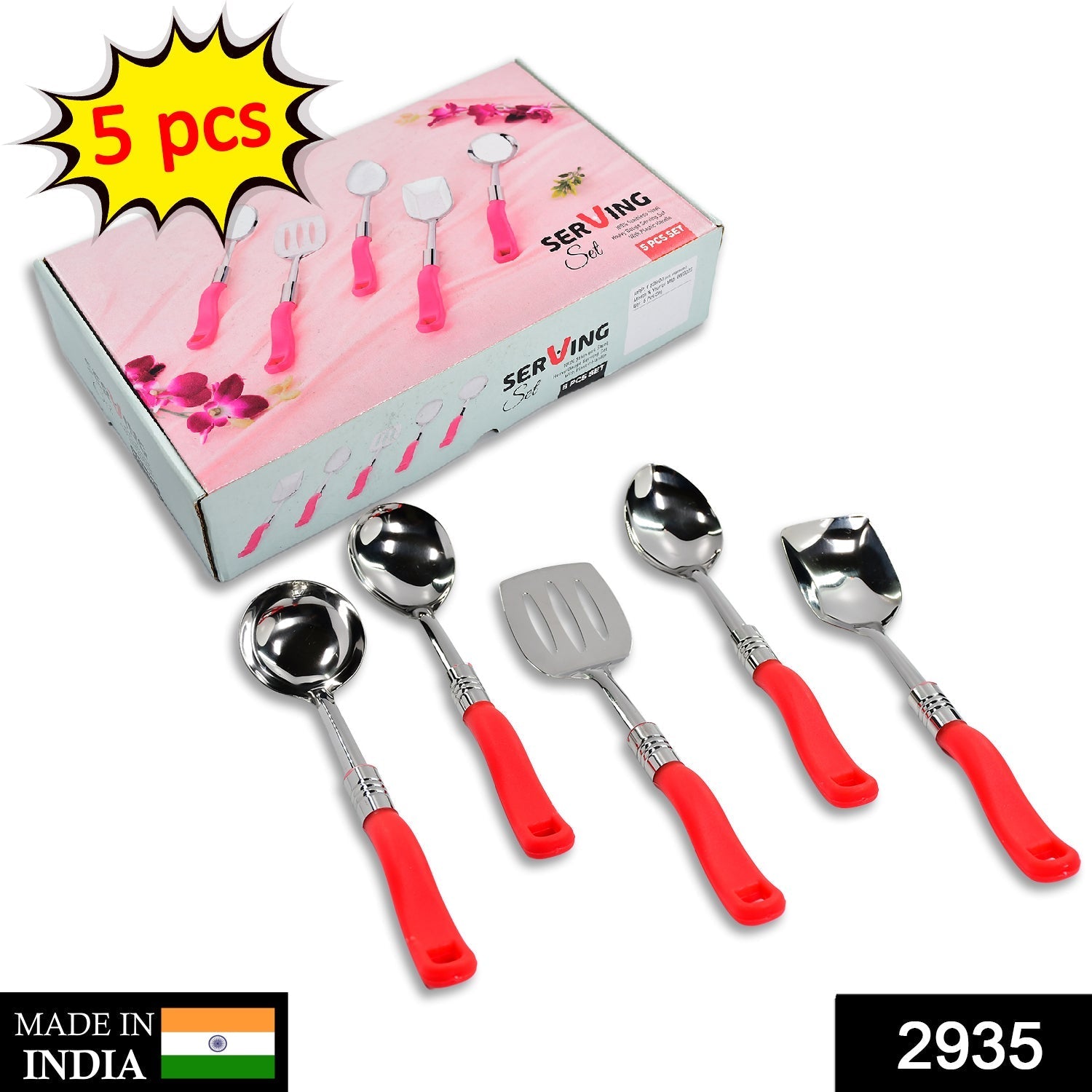 2935 Stainless Steel Serving Spoon Set 5 pcs. Eshaan Traders