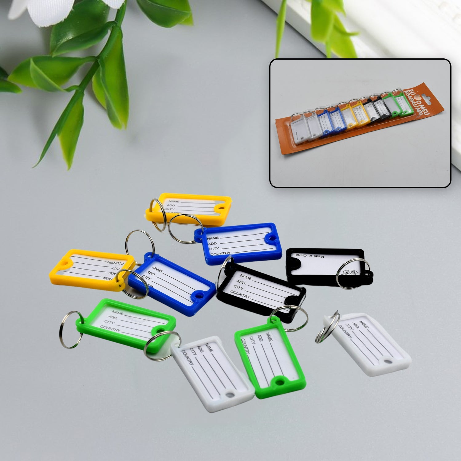 9359 Wallet Keychain 10 pcs Set Plastic Key Custom Key Tags Key Ring Tags Numbered Key Tags Tags with Backpack Keychain Eshaan Traders