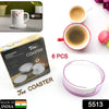 5513 Coasters Set of 6 Plastic Coasters Spill Protection for Table Desk Durable and Non Slip Plastic Coaster Fit Common Size Drinking Glass Coffee Cup Tea Cup Mug Eshaan Traders