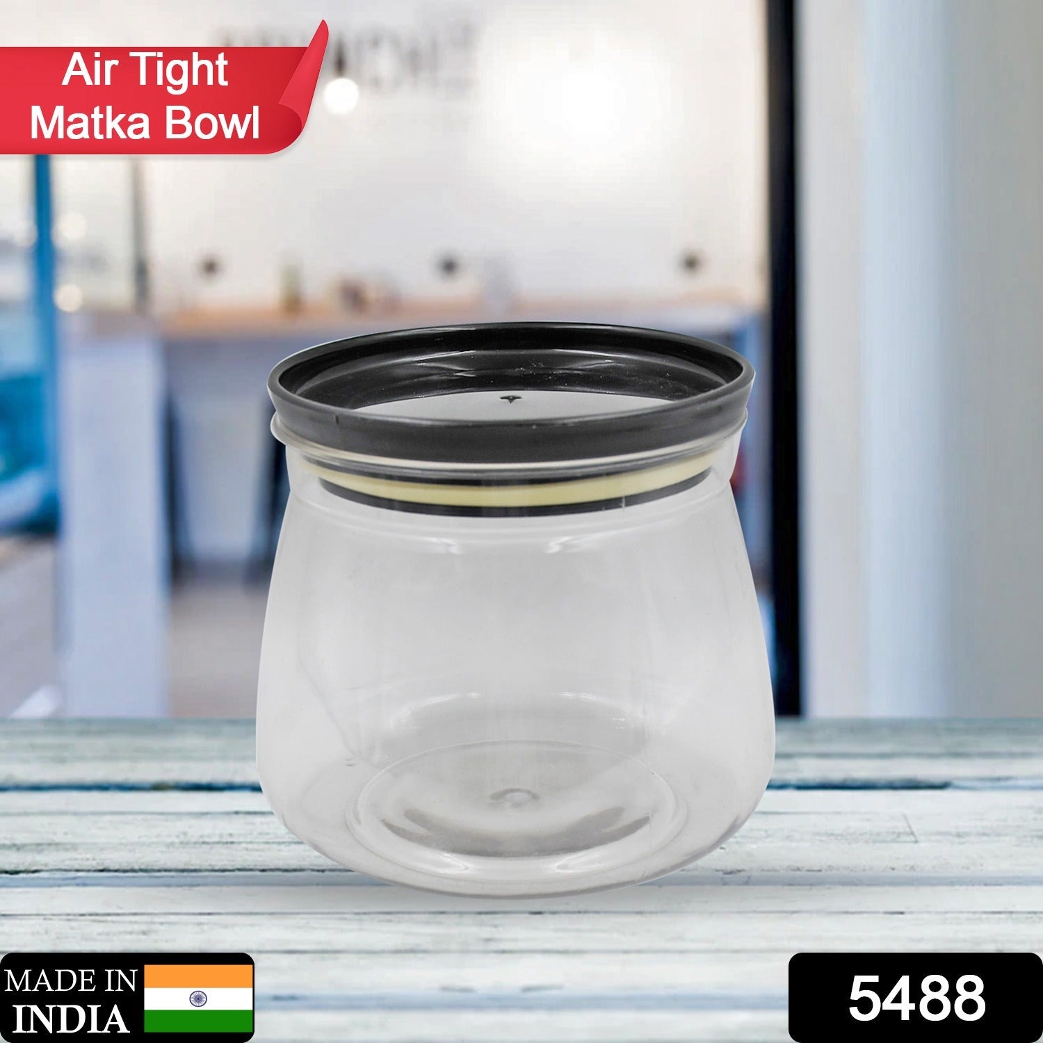 5488 Matka Jar Kitchen Storage Plastic Container BPA Free Stackable Air Tight Dabba Space Saver Snacks Nuts Dry Fruits Mithai Dal Cereals Pulses Spices Eshaan Traders