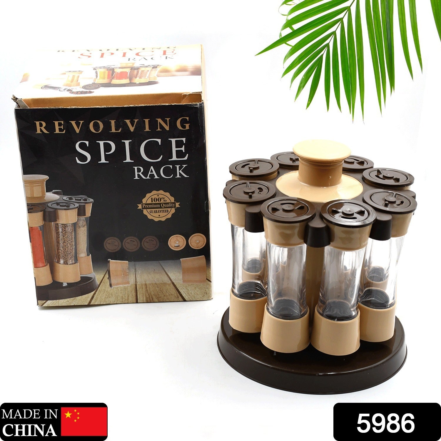 5986  360 Revolving Spice Rack for Kitchen and Dining Table, 8 Spice jars with 120 ml, Condiment Set, Herb Seasoning Organizer Eshaan Traders