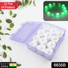 6635b GREEN FLAMELESS LED TEALIGHTS, SMOKELESS PLASTIC DECORATIVE CANDLES - LED TEA LIGHT CANDLE FOR HOME DECORATION (PACK OF 12) Eshaan Traders