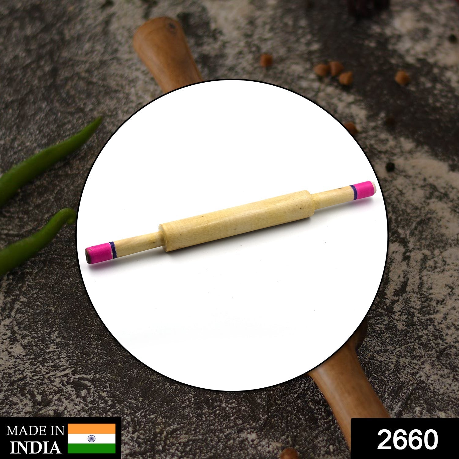 2660 Wooden Belan Used for Home Purposes Including Making Rotis Etc. (Belan Only) DeoDap