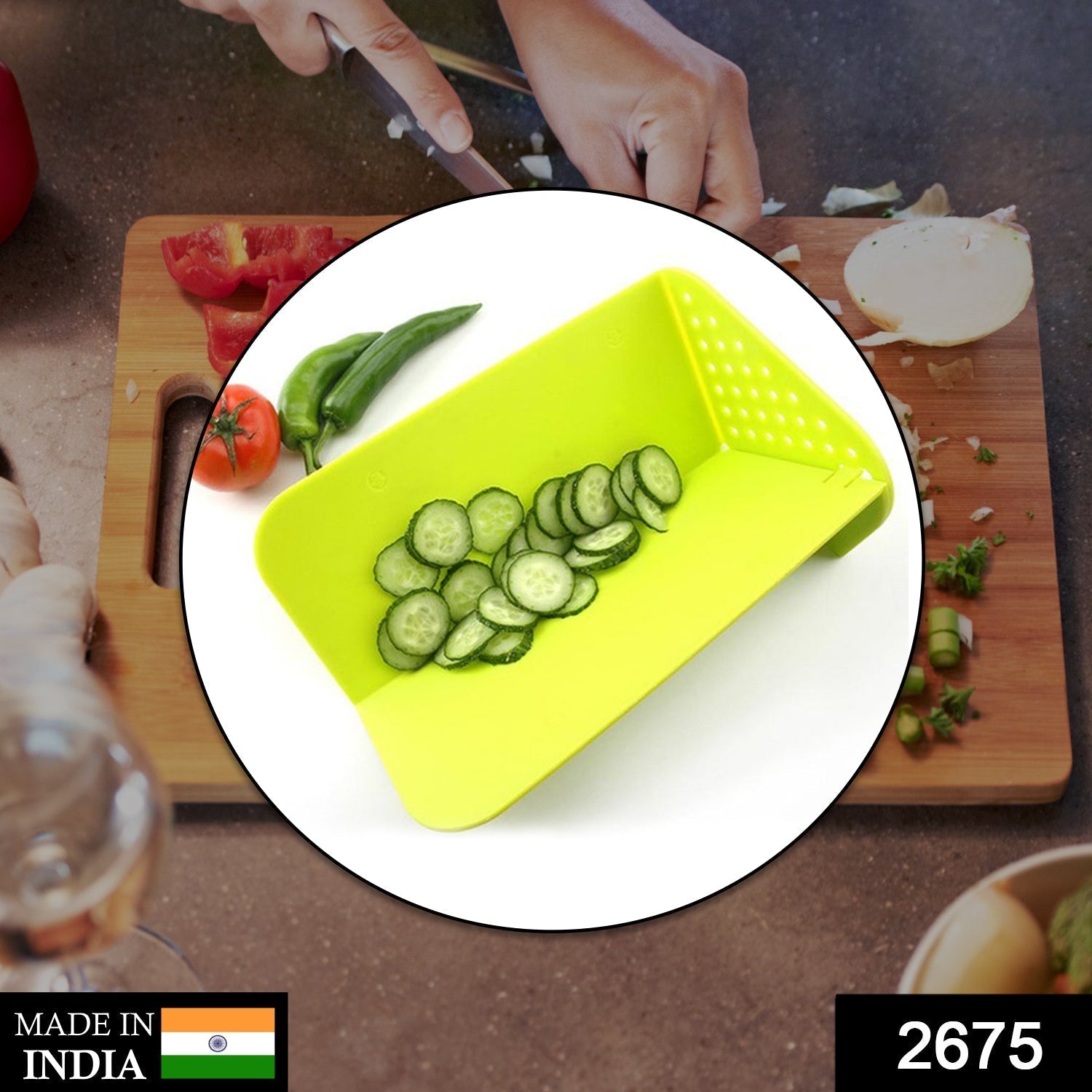 2675 Multi Chopping Board and stand for cutting and chopping of vegetables, fruits meats etc. including all kitchen purposes. Eshaan Traders