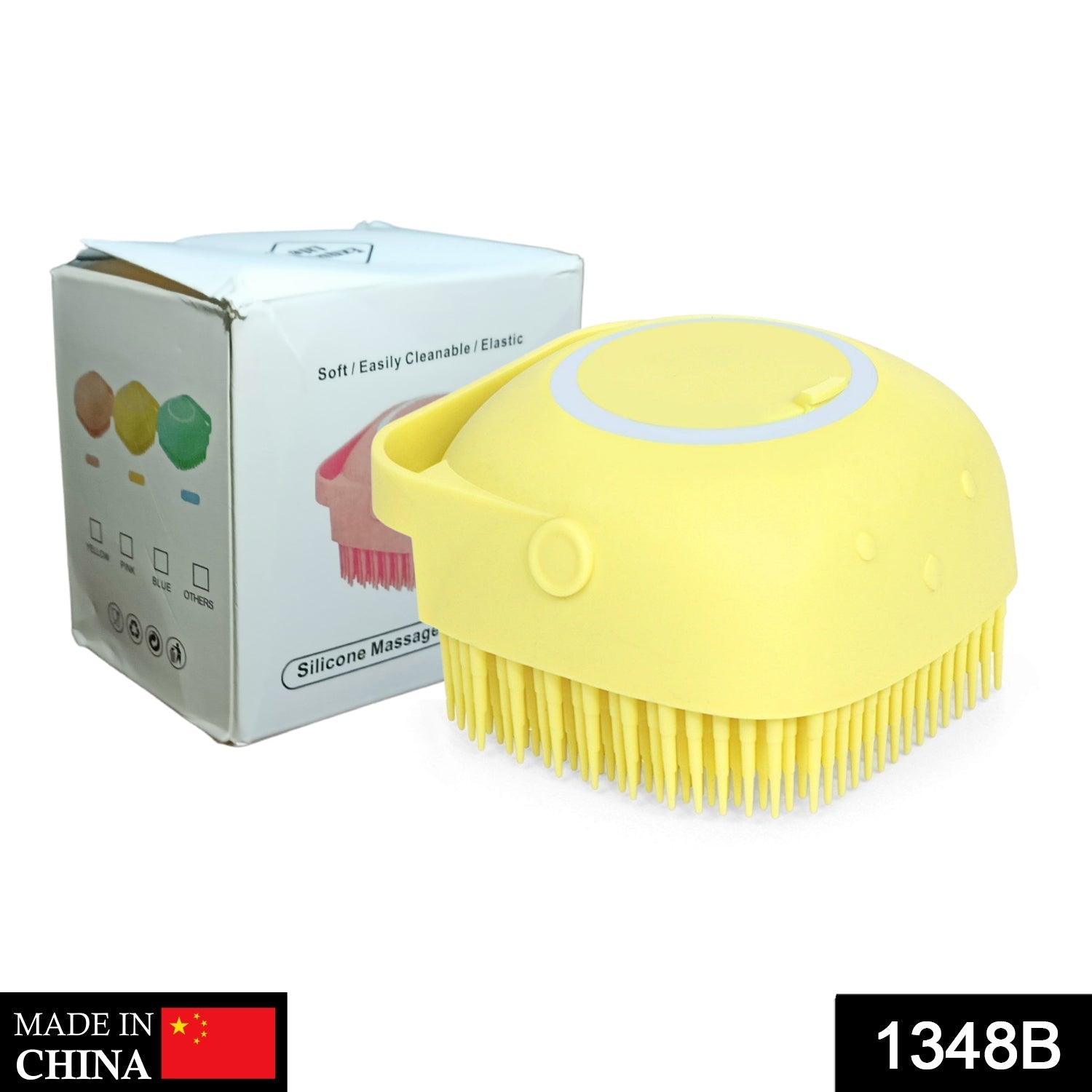 1348B SILICONE MASSAGE BATH BODY BRUSH WITH SHAMPOO DISPENSER Eshaan Traders