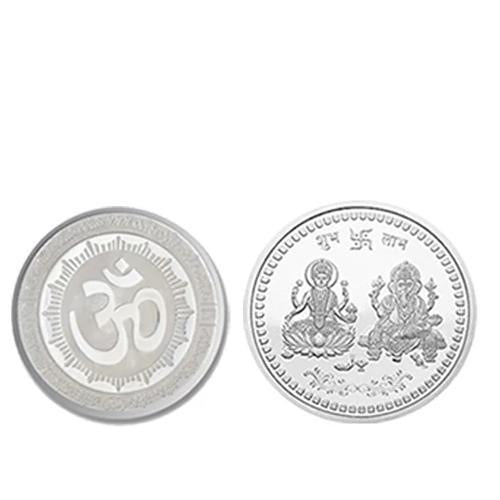 0866 Silver color Coin for Gift & Pooja (Metal is not silver) Eshaan Traders