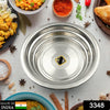 3348 Multipurpose Stainless Steel Bowl/ Plate Stainless Steel Snacks Serving Bowl/Plate| Set of 1 Small Bowl/Plate| 20 cm| Design Steel Plate| Steel Deep Plate Breakfast Serving Plate| Steel Halwa Plate For  Kitchen Tool (1 Pc) Eshaan Traders