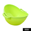 2222 Multipurpose Fruit Vegetable Strainer Colander Bowl with Handle DeoDap