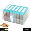 2407 Plastic Spice Jars Dispenser Masala Rack Easy Flow Storage DeoDap