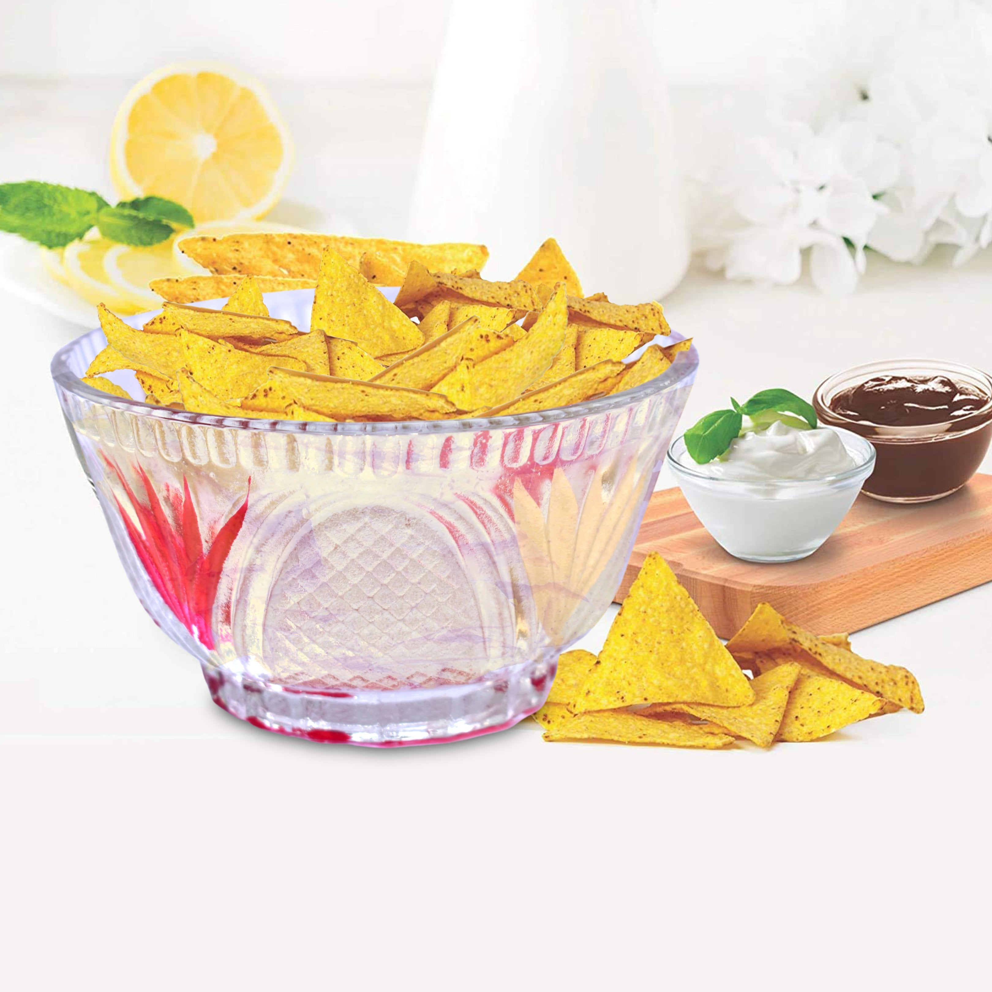 2566 Safe Round Mixing Glass Bowl for Kitchen Storage (Set of 6 Pieces) DeoDap