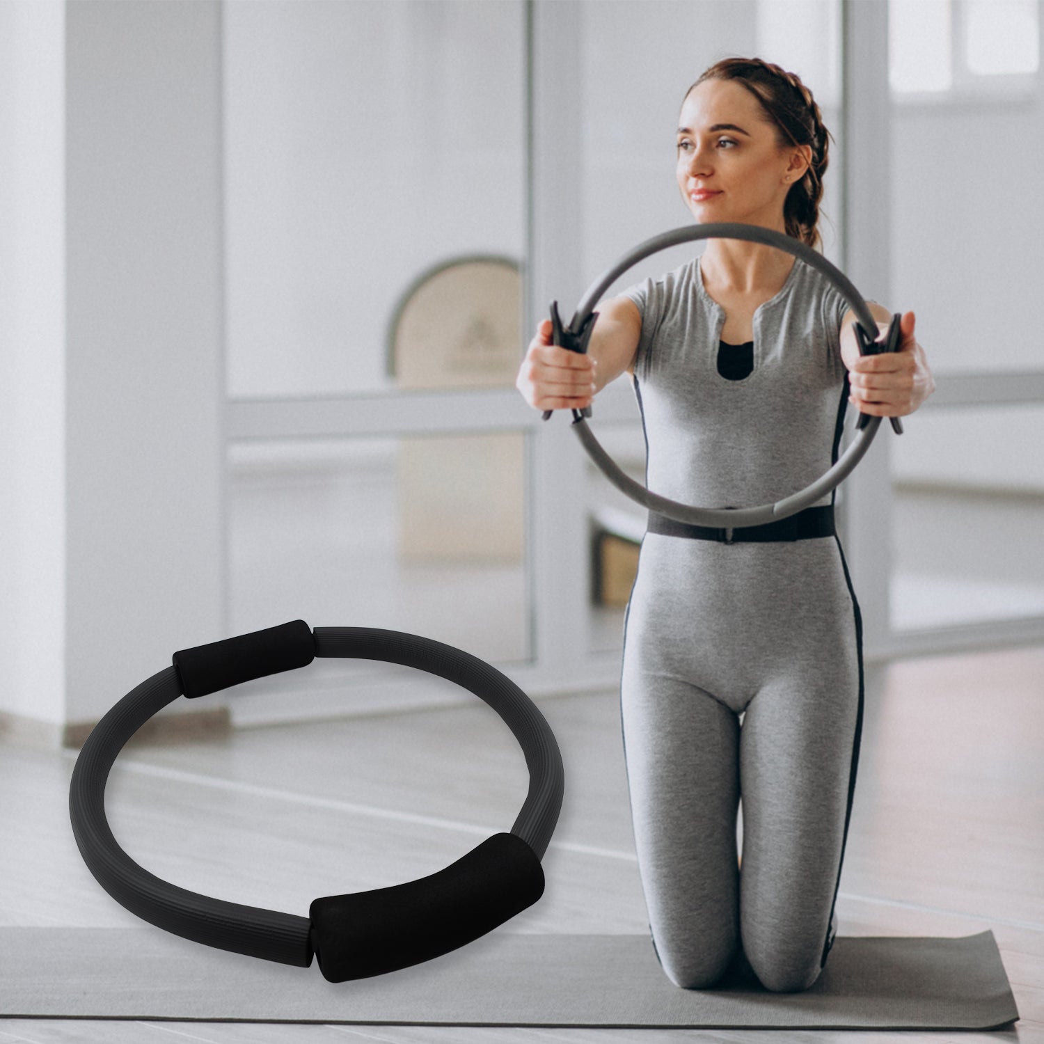 6714  Fitness Ring Workout Yoga Ring Circle Pilates for Woman Fitness Circle Thigh Exercise Pilates Circle Ring Fitness Equipment for Home Eshaan Traders