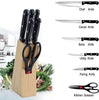 102 Kitchen Knife Set with Wooden Block and Scissors (5 pcs, Black) Eshaan Traders