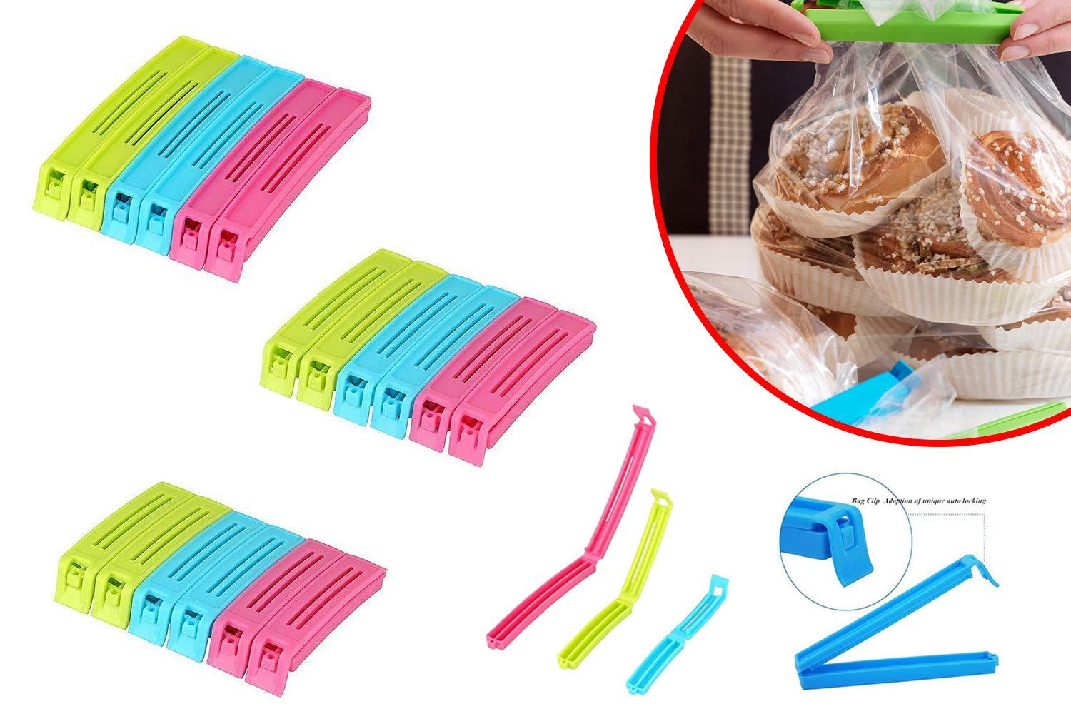 0105 Plastic Snack Bag Clip Sealer Set (18 Pcs, Multicolour) Eshaan Traders