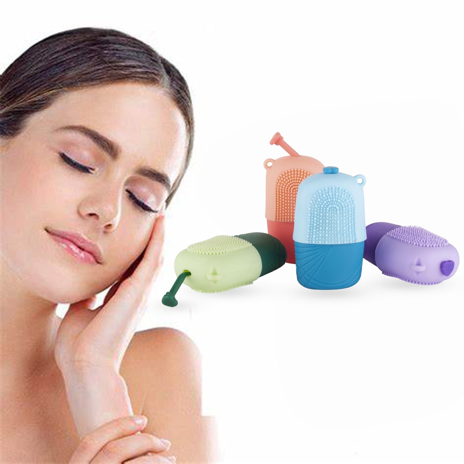 Ice Roller & Scrubber For Face | Face Massager | Reusable Silicone Facial Ice Roller For Glowing & Tighten Skin (1 Pc) Eshaan Traders