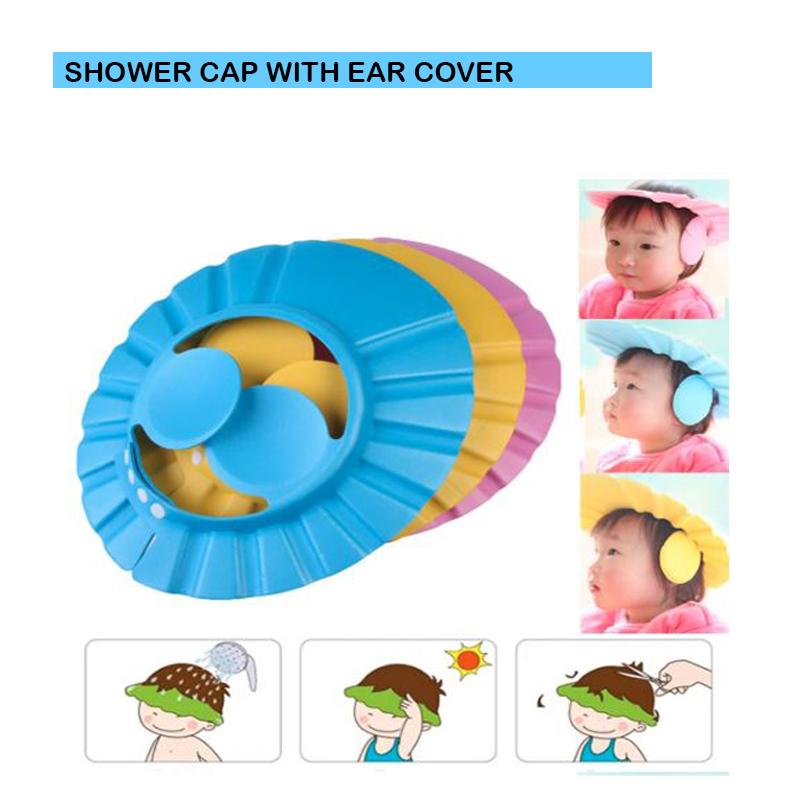 0378 Adjustable Safe Soft Baby Shower cap Eshaan Traders