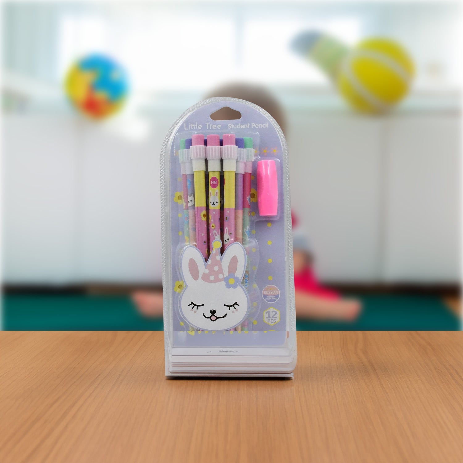 4396 Cute Rabbit Bear Drawing Graphite Writing Pencil Set with Pencil Sharpener & Eraser, Pencil and Eraser Set with Eraser for Kids, for Girls, Fancy School Stationary, Birthday Party Return Gift (14 Pc Set) Eshaan Traders