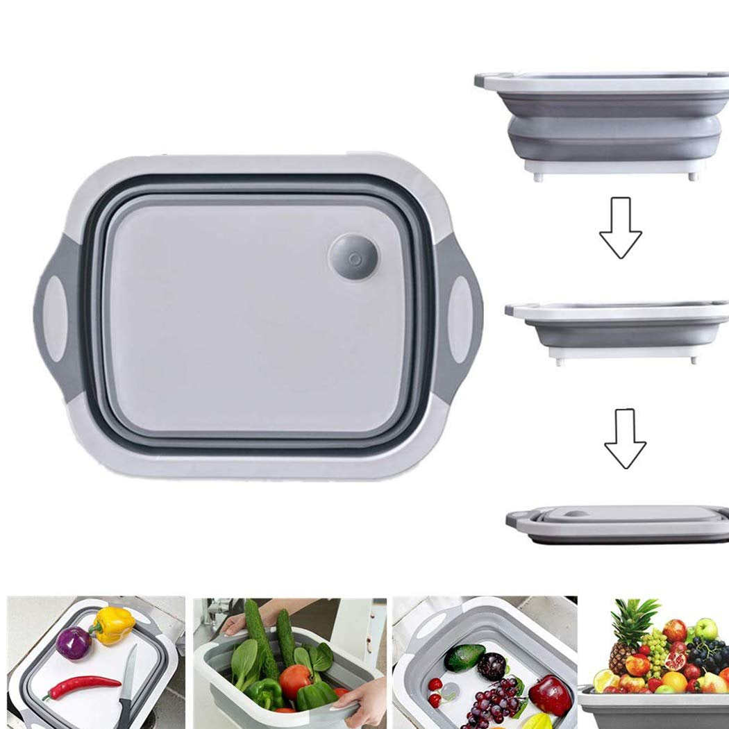 098 Foldable Chopping Board, Dish Rack, Washing Bowl & Draining Basket, 3in1 Multi-Function Eshaan Traders