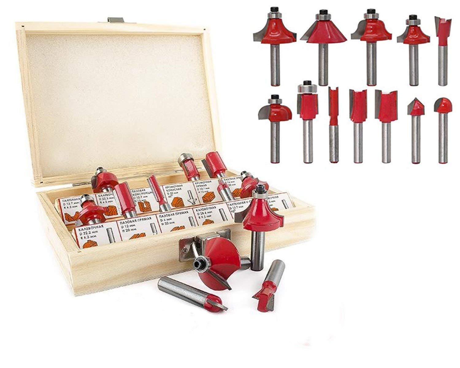 0406 -12 / 15pcs Milling Cutter Router Bit Set Eshaan Traders