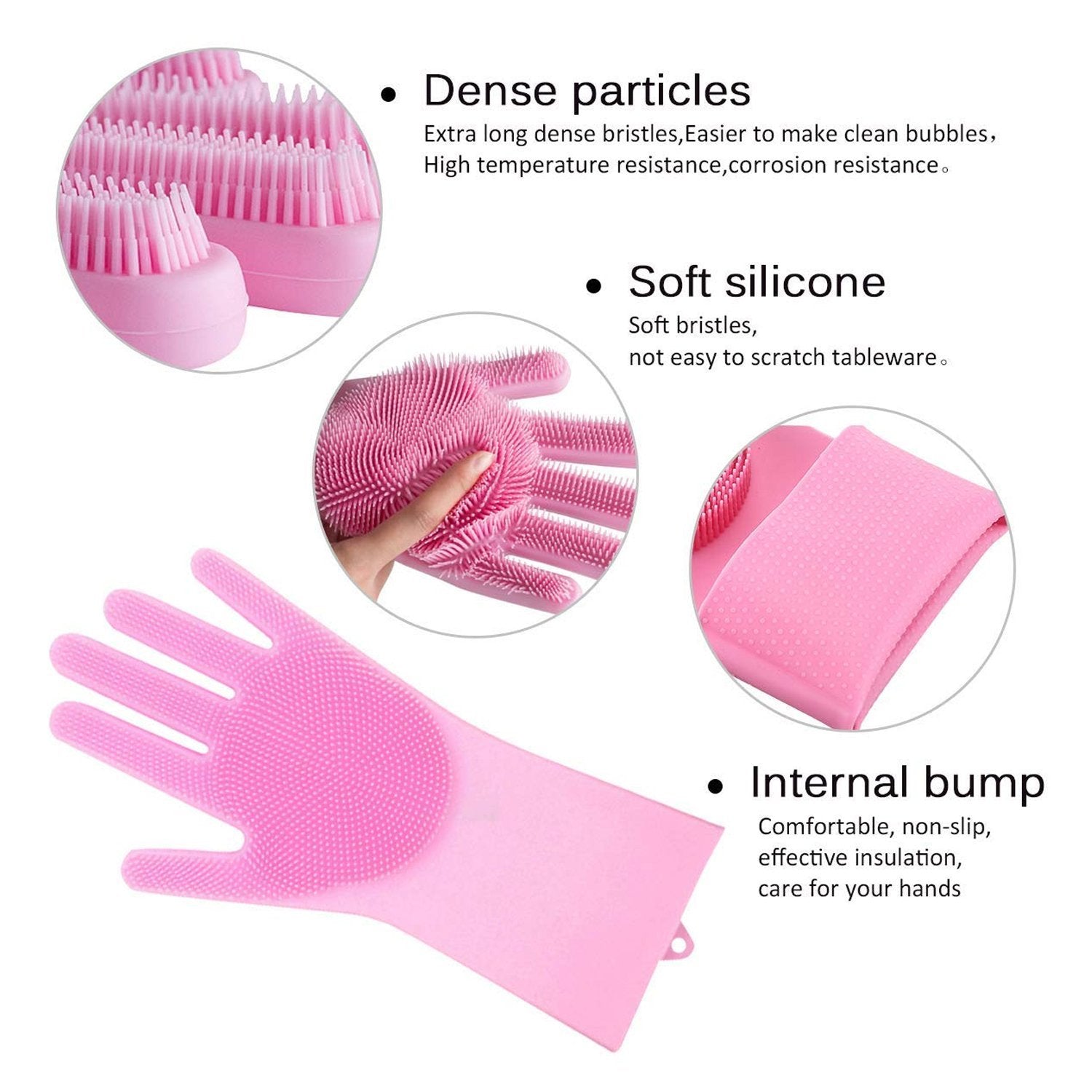 0714 Reusable Silicone Cleaning Brush Scrubber Gloves (Multicolor) Eshaan Traders