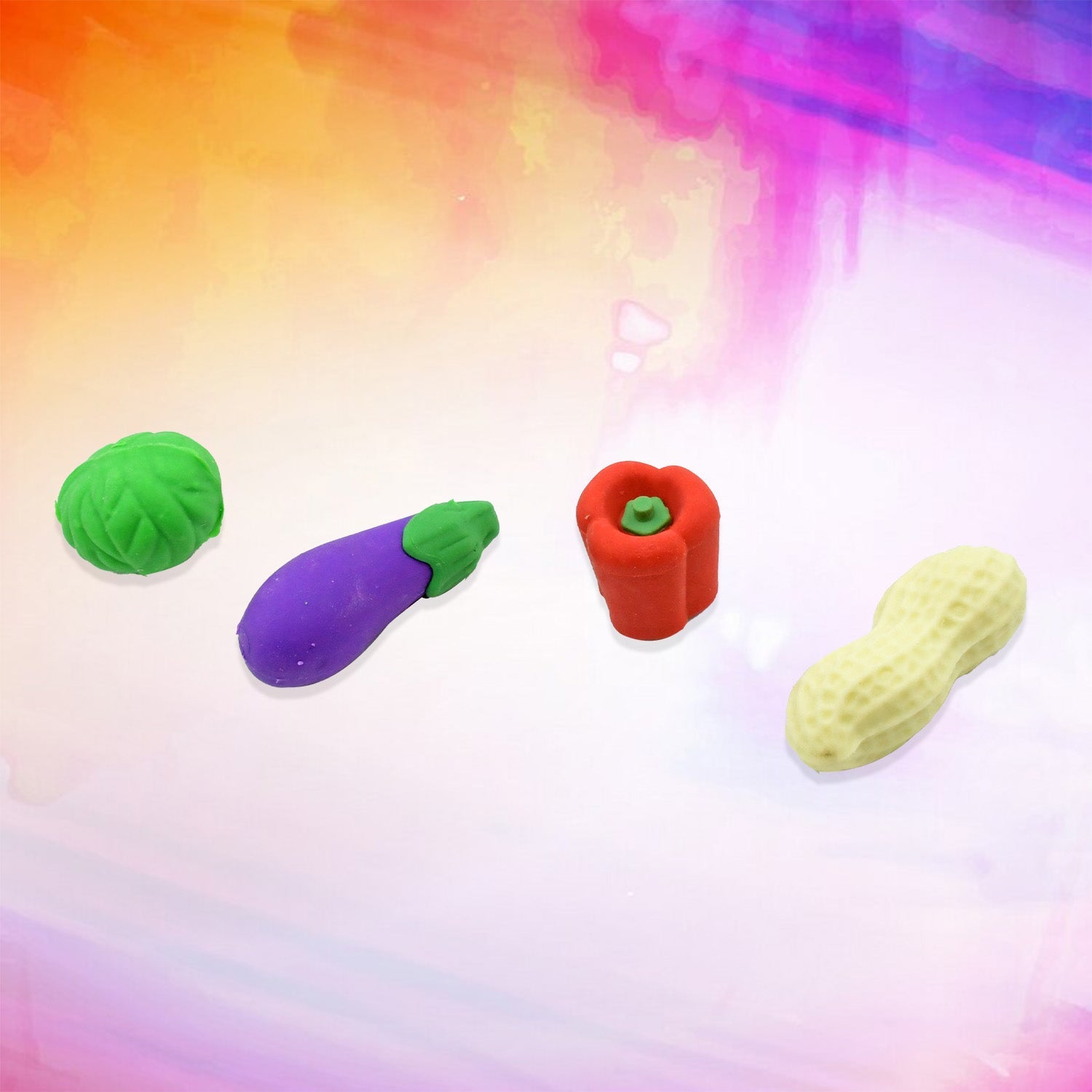 Mini Cute Vegetables and Fruits Erasers or Pencil Rubbers for Kids, 1 Set Fancy & Stylish Colorful Erasers for Children, Eraser Set for Return Gift, Birthday Party, School Prize,3D Erasers  (4 pc Set) Eshaan Traders