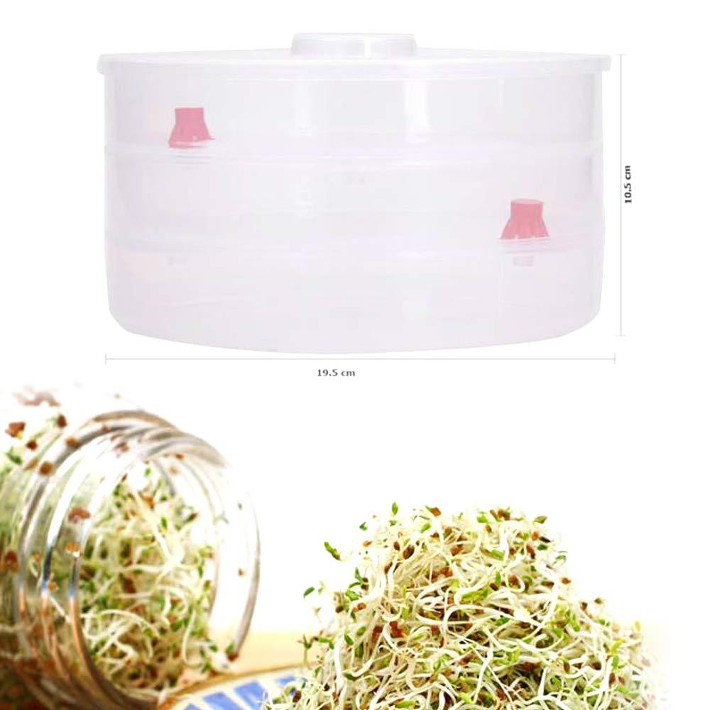 093 Plastic 3 Compartment Sprout Maker, White Eshaan Traders