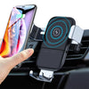 7042 Car Phone Holder Wireless Car Charger 10W Qi Fast Charging Car Charger Gravity Auto Clamping 360° Rotation Air Vent Car Mount Holder Eshaan Traders