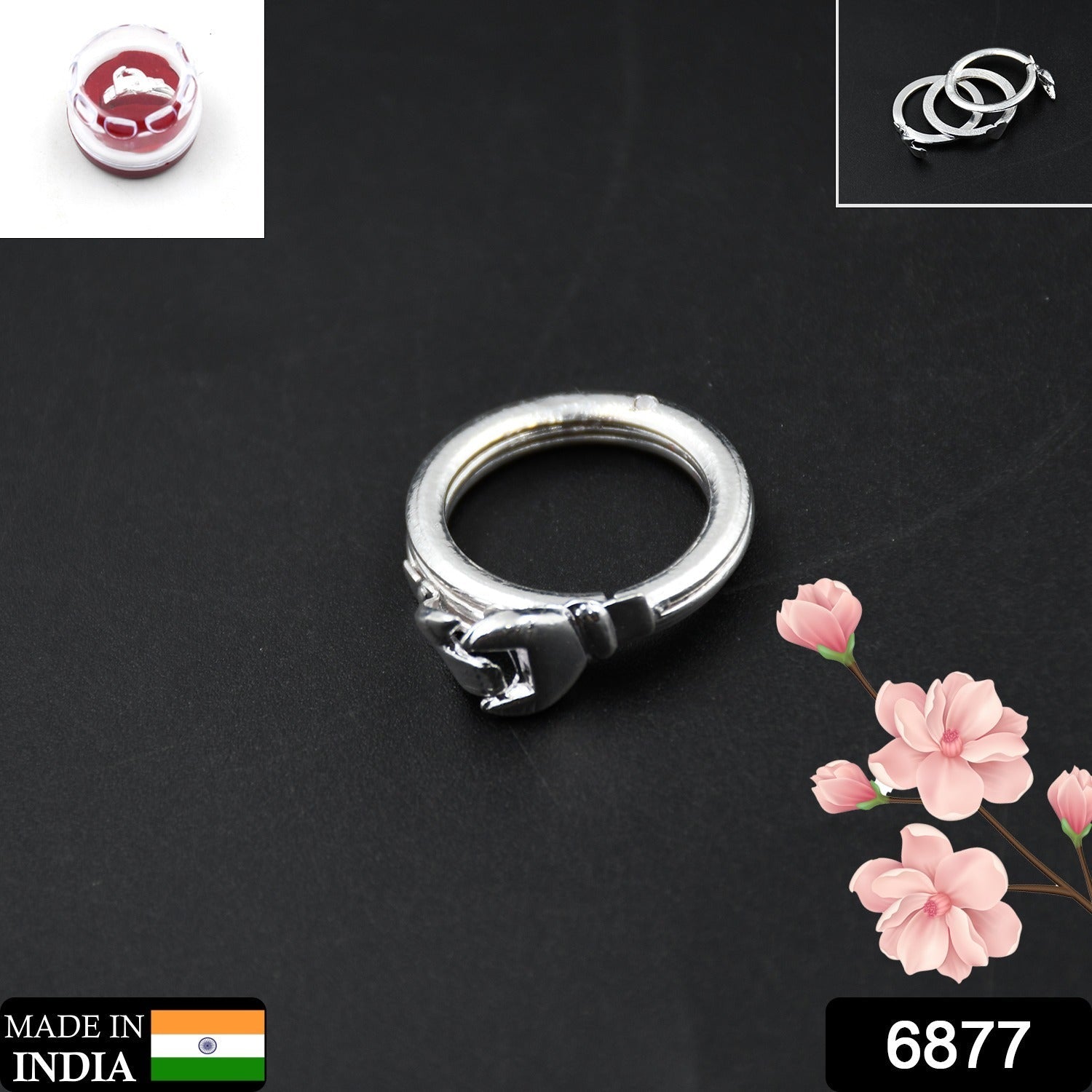 6877  Three Interlocking Rings, Rings for Women and Girls Silver Ring | Valentine Ring, Rings Silver Toned Finger Ring for Women | Birthday Gift For girls and women Anniversary Gift for Wife, Friendship Ring. Eshaan Traders