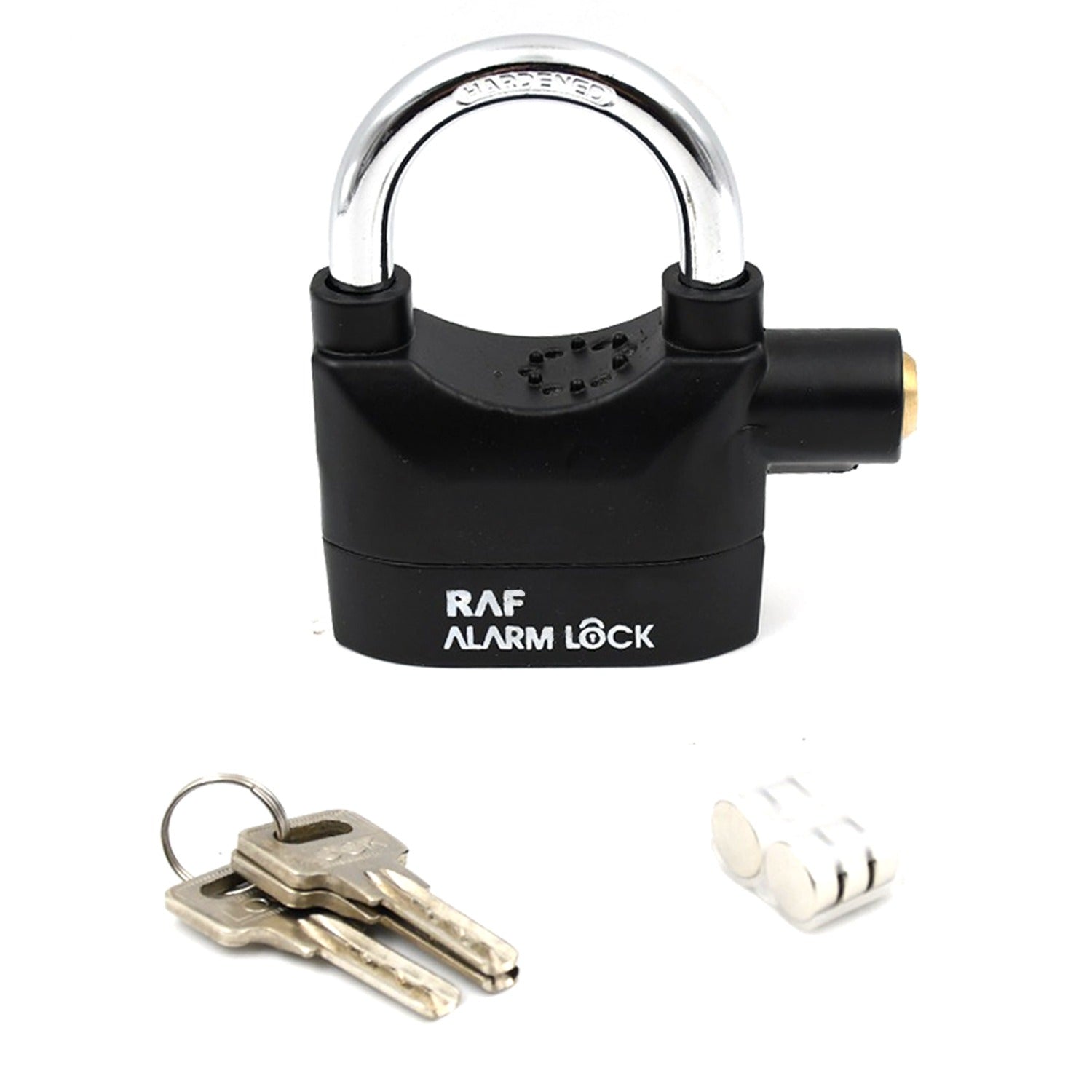 0185a Security Alarm Lock System | Waterproof Black Anti-theft Siren 110dba alarm anti Padlock FoR Bike|Door Window|Battery  padlock Eshaan Traders