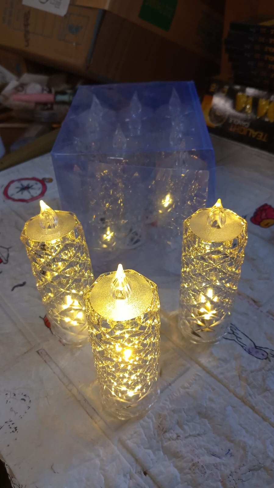 8439 Rose Candles LED Flameless and Smokeless Decorative Acrylic Transparent Candles Led Tea Light Candle Perfect for Gifting, Home, Diwali, Christmas, Crystal Candle Lights (1 Pc)  (MOQ :- 12 pc ) Eshaan Traders