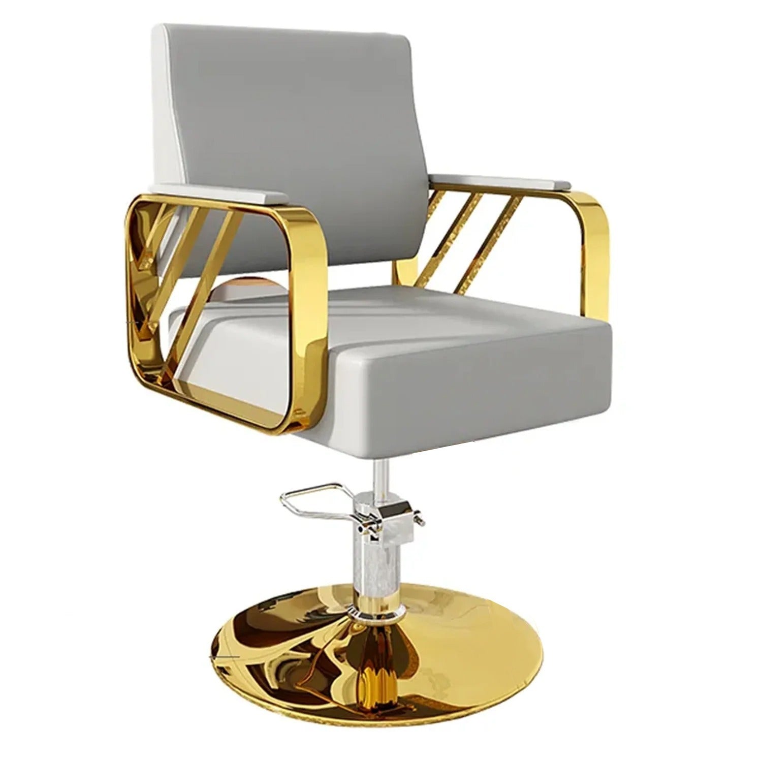 9363A  Modern Regular Chair with Hydraulic Lift for Home Office Hotel Cafe Chair (1 Unit Silver & Gold) Eshaan Traders