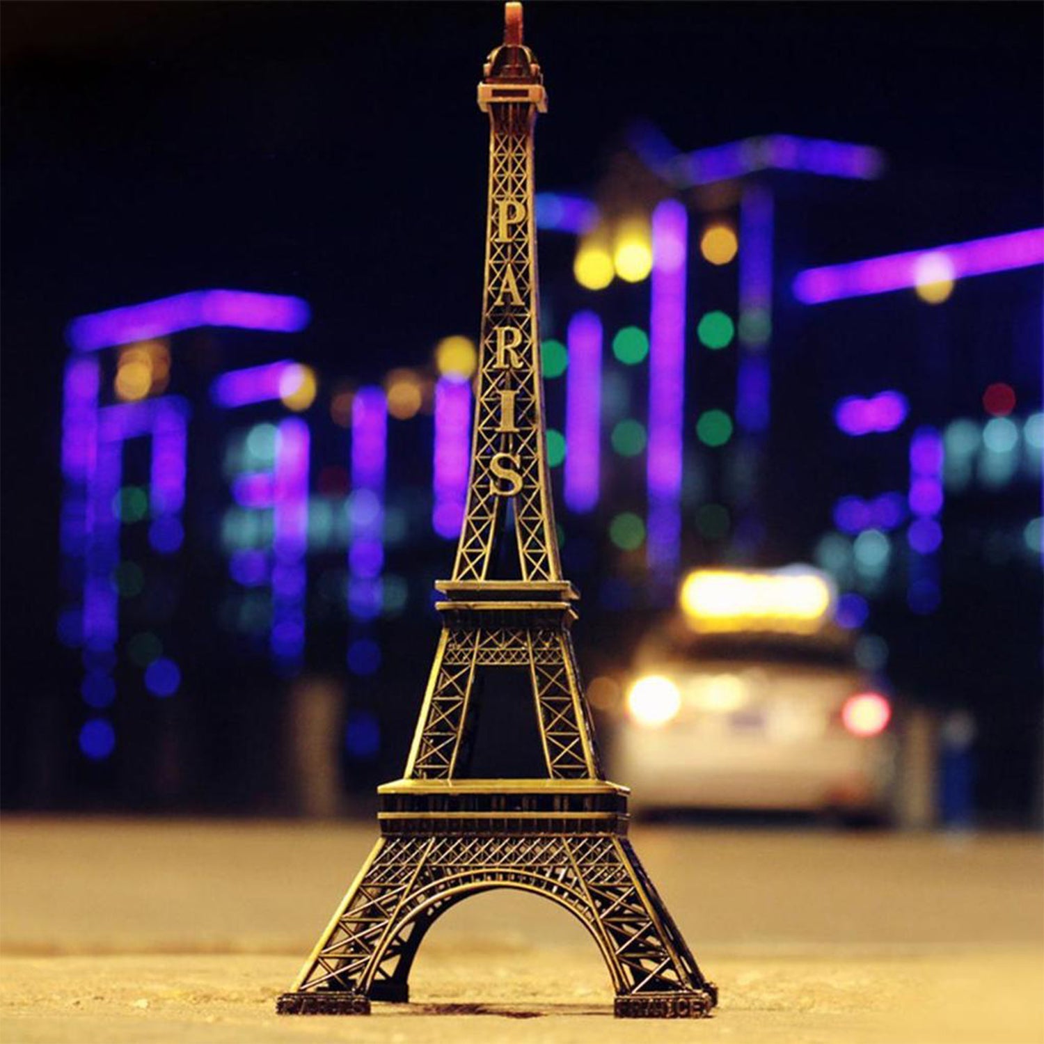 4733 Antique Finish 3D Metal Paris Eiffel Tower Metal Craft Famous Landmark Building Metal Statue, Cabinet, Office, Gifts Decorative Showpiece. DeoDap