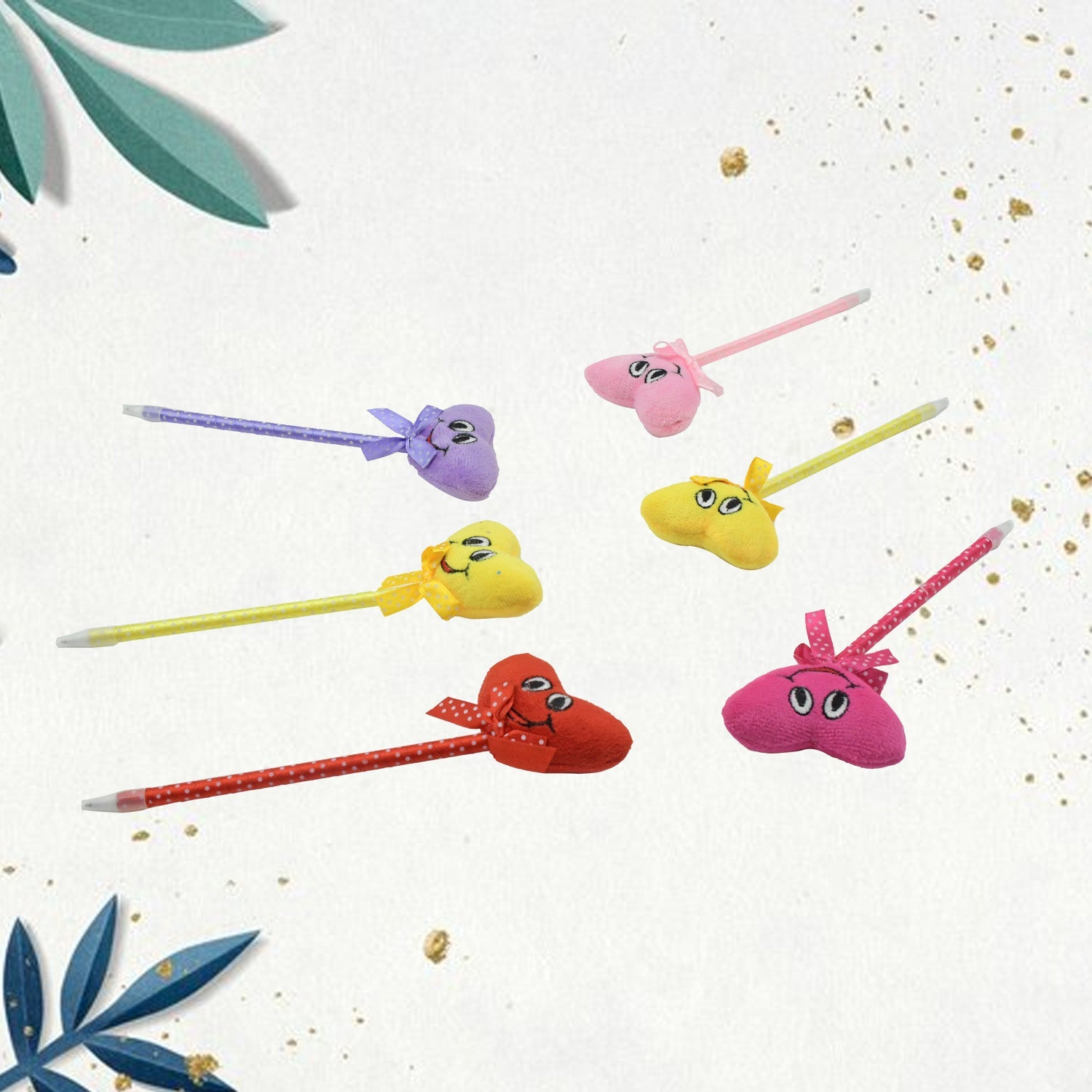 4292 Cute Cartoon Shape & Heart Design Facy Writting Pen Attached Rattle | Ball Pen Smooth Writing For Wedding , Events & Multiuse Pen  Best Pen l Use for Kids (12 Pcs Set Mix Design & Color) Eshaan Traders