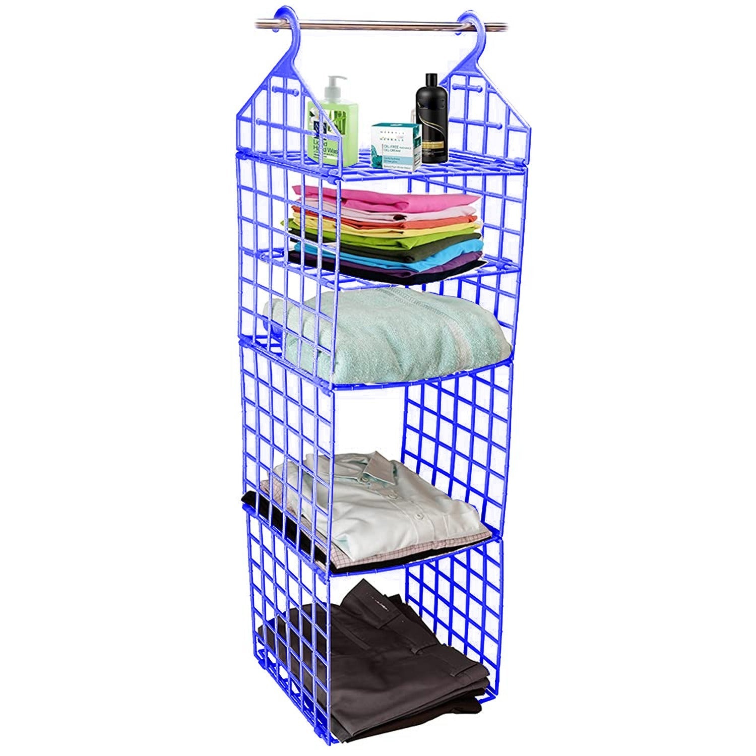 Multipurpose 5 Layer Folding Clothes Storage Racks||Closet for Students Wardrobe Shelves Socks, Scarf, t-Shirt, etc||Hanging Organizer Storage Holders & Racks Eshaan Traders