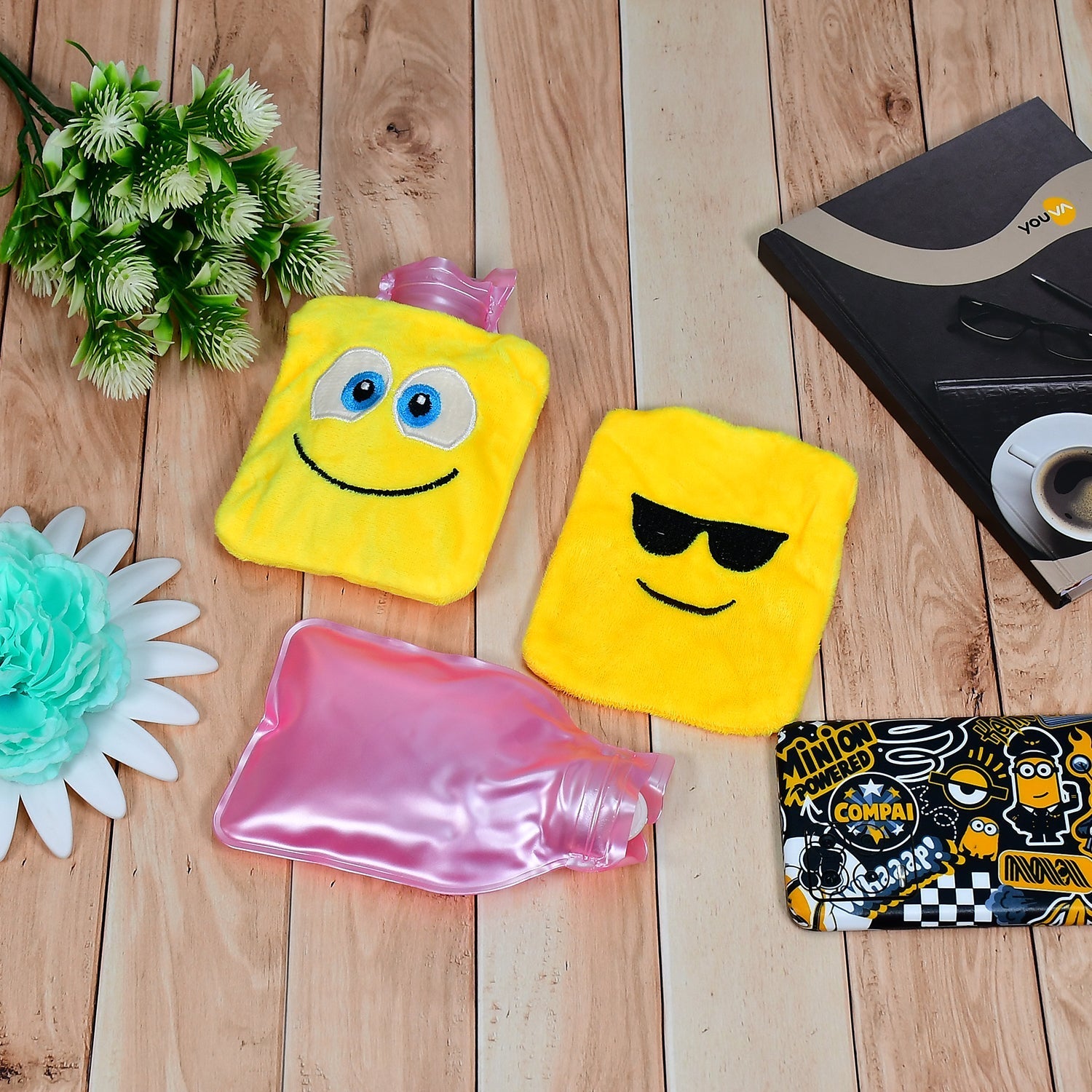 6535 1pc Mix Emoji designs small Hot Water Bag with Cover for Pain Relief, Neck, Shoulder Pain and Hand, Feet Warmer, Menstrual Cramps. Eshaan Traders