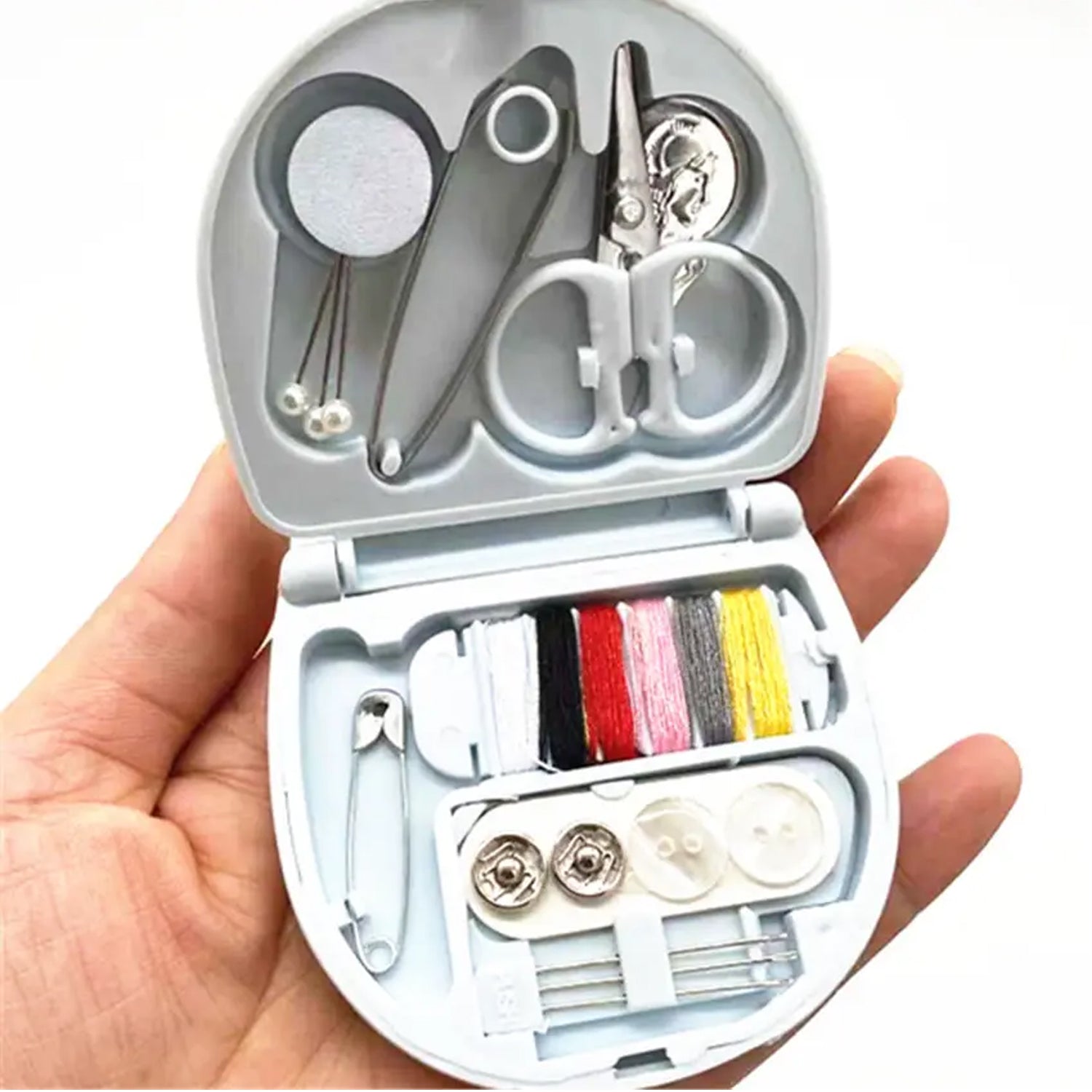 1290 Mini Travel Sewing Kit DIY Sewing Portable Sewing Tool Kits Plastic Sewing Kit Box Beginner Friendly Emergency Sewing Repair Kit with Threads Scissors Hand Sewing Needles Eshaan Traders