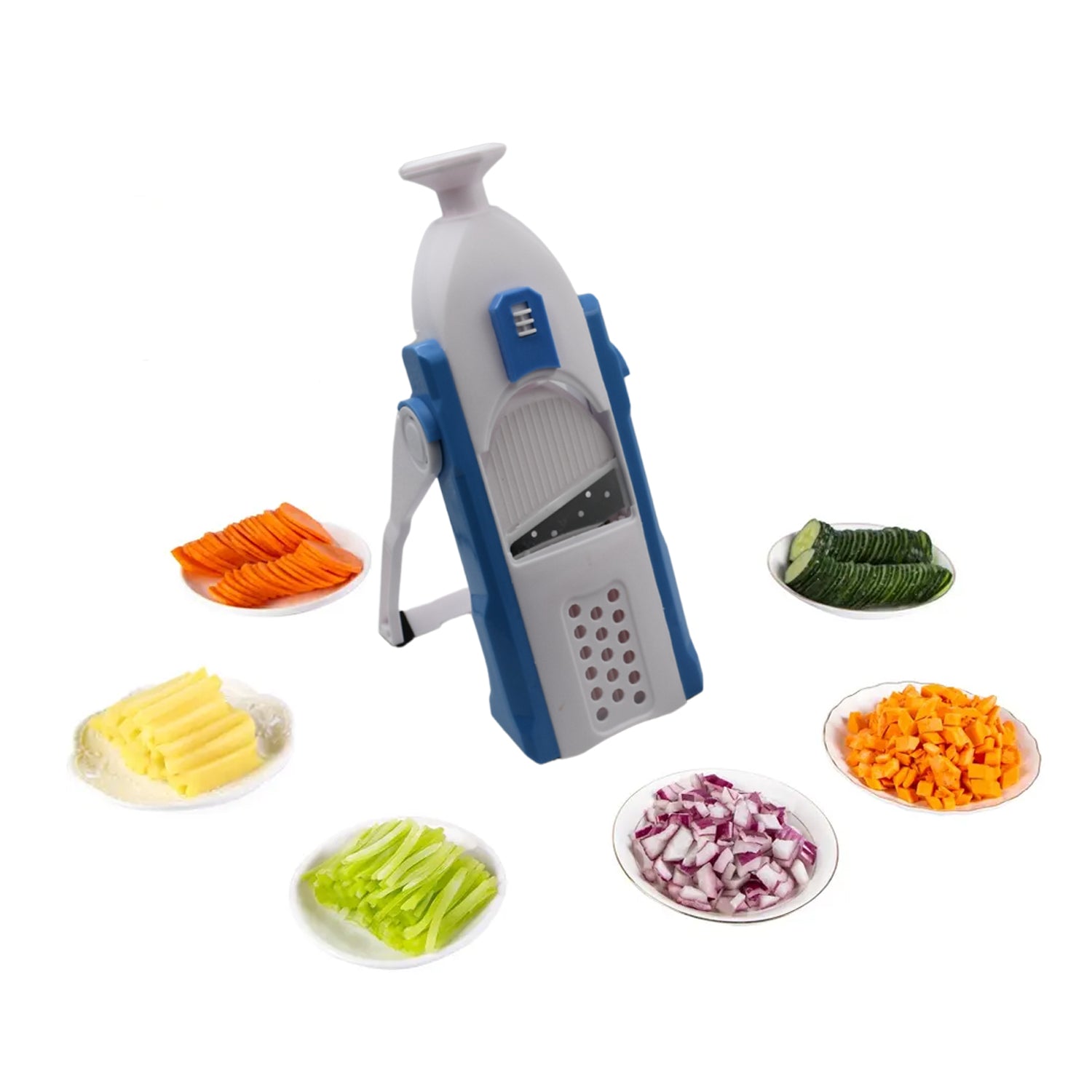 2904 Multi-Function Time Saving Vegetable Slicer Cutter + Julienne 5-in-1 Food Vegetable Potato Chopper, Garlic Grinder Eshaan Traders